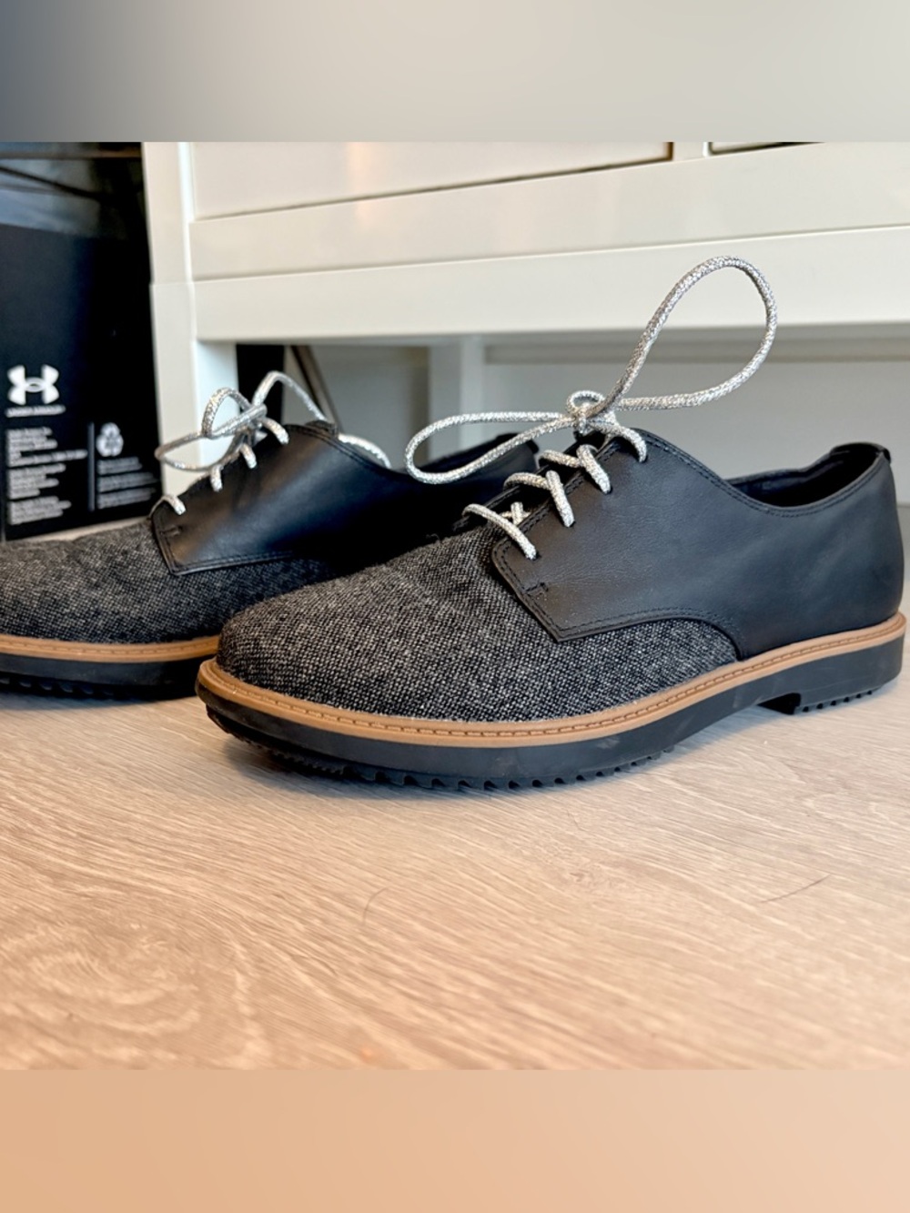 Women’s Black & Gray Casual Derby Shoes - Comfortable Lace-Up